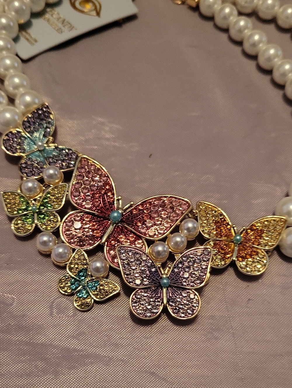 Eye Candy Butterfly Pearl  Necklace Bnwt Rt Hm